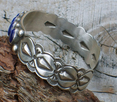 Native American Lapis 6 Stone Cuff Bracelet (2).jpg